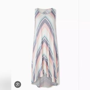 Torrid Super Soft Knits Chevron Stripe Maxi Dress High Low Comfy Casual 1 XL